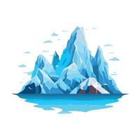 Iceberg floating in serene blue waters vector