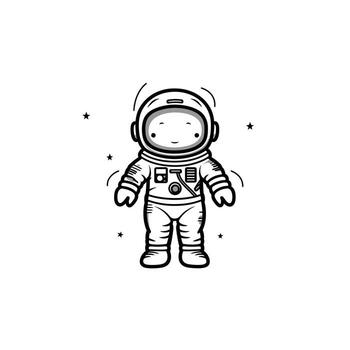 astronauta personaje flotante en exterior espacio vector