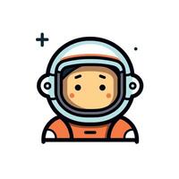 Cute astronaut character in vibrant space suit vector
