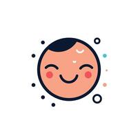 Happy smiling face with cheerful features and dots vector
