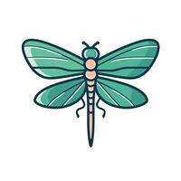 Whimsical colorful dragonfly art vector