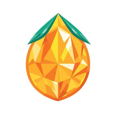 Colorful geometric design of a tropical fruit