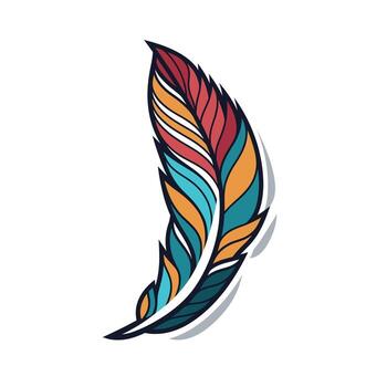 Colorful feather design with intricate patterns vector