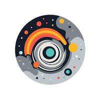 Vibrant abstract design of cosmic elements vector