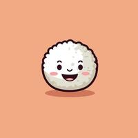 Smiling rice ball on orange background vector