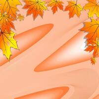 Abstract brush watercolor background with light orange derivative color with dry leaf combination, suitable for digital presentation, product packaging, web design, or printed materials, etc. vector
