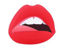 illustration of lip and tongue expression or when hungry, ideal for use in projects related to beauty, health care, communication or art. isolated on white background vector