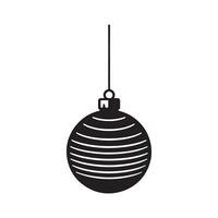 Christmas Ornament Ball Silhouette on White Background. vector