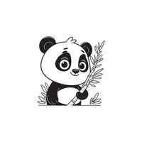 Panda Icon - Adorable Line Art for Nursery Design. vector