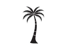 Coconut tree silhouette design with white background vector