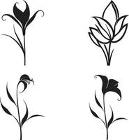 flower tree silhouette with white background vector