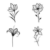 flower tree silhouette with white background vector