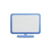 3d icon of a blue monitor, simple design for digital display usage vector