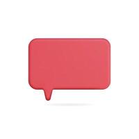 3d icon of a red speech bubble, symbolizing communication and dialogue vector