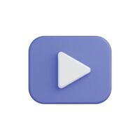 3d icon of a blue play button, symbolizing multimedia interaction vector