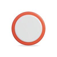 3d icon of a round orange button, smooth and minimalistic design vector