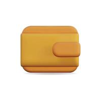 3d icon of a yellow wallet, sleek design for finance and payment vector