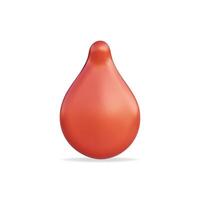 3d icon of a red liquid drop, smooth and glossy with a vibrant finish vector