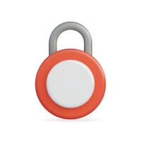 3d icon of a red padlock, symbolizing security and protection vector