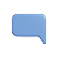 3d icon of a blue speech bubble symbolizing communication vector