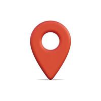 3d icon of a red location pin, symbolizing navigation or mapping vector