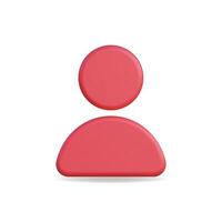 3d icon of a simple red human figure silhouette, modern and minimal vector