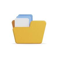 3d icon of a colorful folder with files, showcasing a modern design vector