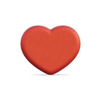 3d icon of a red heart, symbolizing love and affection vector
