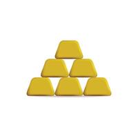 3d icon of a yellow pyramidal structure, modern and minimalist design vector