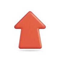 3d icon of a red upward arrow indicating direction and movement vector