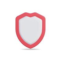 3d icon of a red shield, symbolizing protection and security vector