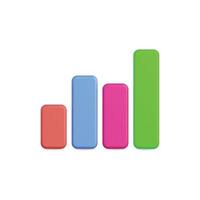 3d icon of a colorful bar chart representing growth and data analysis vector