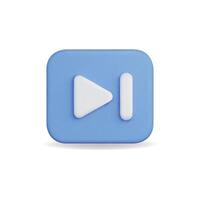 3d icon of a blue media control button with play and pause symbols vector