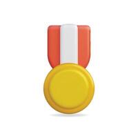 3d icon of a colorful medal with a ribbon, symbolizing achievement vector