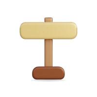 3d icon of a simple wooden sign in brown and beige tones vector