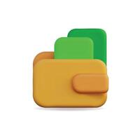 3d icon of a colorful folder representing file organization and management vector