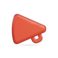 3d icon of a red megaphone, symbolizing communication and announcements vector