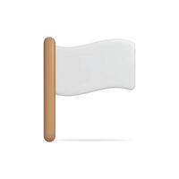 3d icon of a simple white flag on a brown pole, symbolizing messages vector