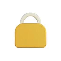 3d icon of a yellow padlock, symbolizing security and protection vector