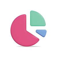 3d icon of a colorful pie chart representing data analytics vector