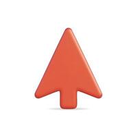 3d icon of a red arrow pointing upwards, perfect for navigation vector
