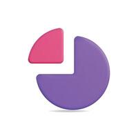 3d icon of a colorful pie chart representing data segments vector