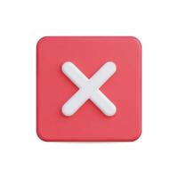 3d icon of a red cancel symbol with a sleek and modern design vector