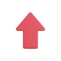 3d icon of a red arrow pointing upwards, representing direction and growth vector
