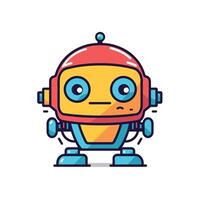 Colorful robot character with large eyes and smile vector