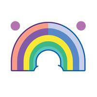 Pastel rainbow with circular accents vector