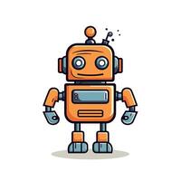 Friendly colorful robot character vector