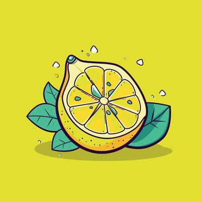 Lemon slice on bright yellow