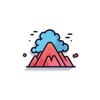 Mountains with clouds during sunset view vector