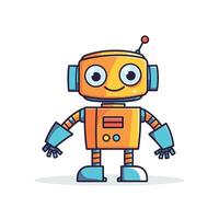 Colorful cartoon robot with a friendly expression vector